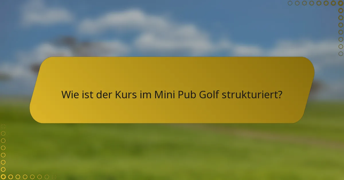 Wie ist der Kurs im Mini Pub Golf strukturiert?